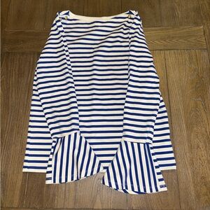 Lauren Ralph Lauren Blue and White Striped Long Sleeve Top